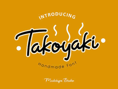 Takoyaki display font handlettering handmade handwritten logo monoline