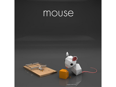 mouse 3d animal cheese cinema 4d etsy global illumination kids low poly mouse ploypets toy