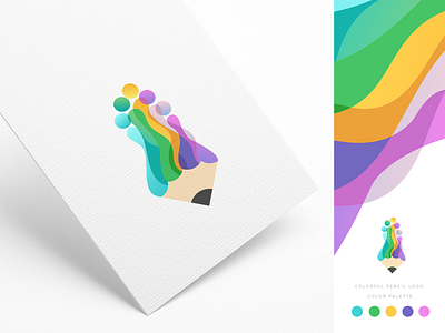 colorful pencil logo branding branding and identity colorful concept design icon logo pencil vector