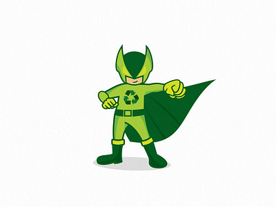 Recycle Hero Logo branding branding and identity design hero hero logo illustration logo mascot mascot logo vector