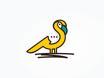 Bird Chat Logo animal branding branding and identity design illustration line art vector