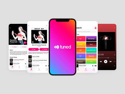 Tuned app design graphic design logo ui ux vector