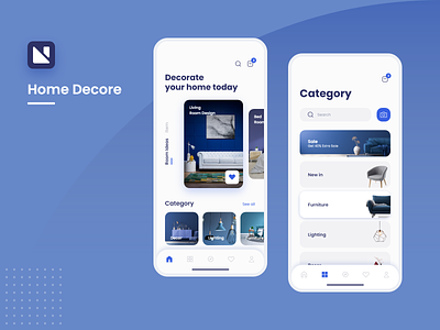 Home Decore category dashboard decore filter furniture app home decor homepage