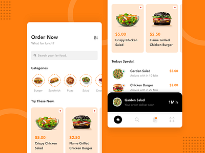 Food Online App UI avenir black design dribbble food food and beverage food app ui food delivery junkfood online orange rectangle restaurant round shop spicy ui ui ux design ux white