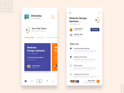 Task Manager App android assign dribbble employee employer group ios mobileapp ui ux ui design user