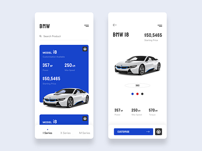 Bmw App UI 360 android app bmw car dailyui dribble driver ios ui ux