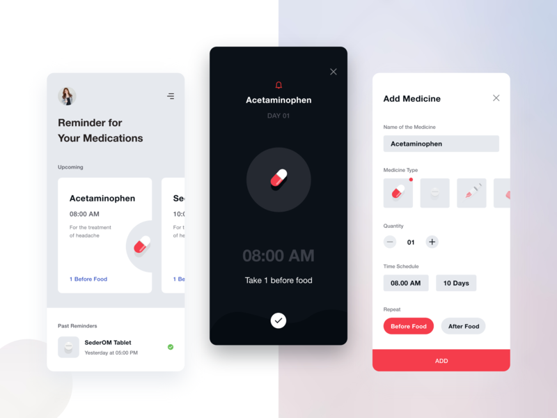 Medicine Reminder by Focaloid Studio on Dribbble