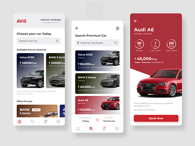 Rent a Car android app app design design ios