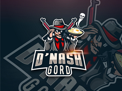 Mafia logo with friend rice cartoon logo esport logo illustration mascot logo