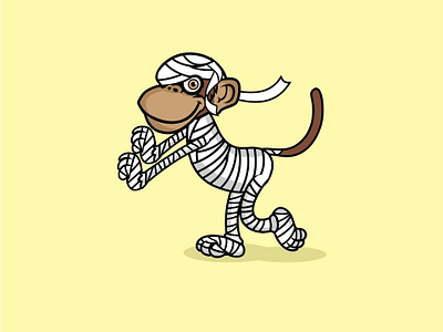 Mummy Monkey cartoon character illustration monkey mummy