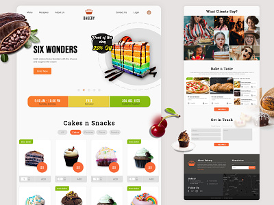 Bakery Website Landing Page Design bakery clean design minimal restaurant ui ux visual web website