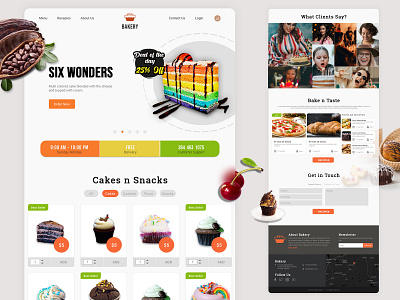 Bakery Website Landing Page Design