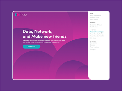 Raya Landing Page 003 daily dailyui dailyui 003 design landing page page purple ui web web page