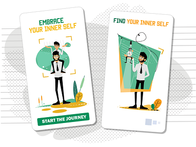 Finding Your Inner Self [mobile Rogerio] ai character character design design download flat illustration illustrations male character man mobile illustration mobile ui pack svg ui vector web illustrations