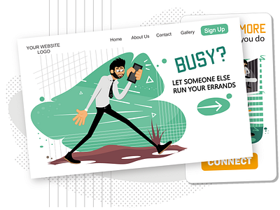 Busy? [Rogerio Illustrations Pack] ai busy character character design download errands flat illustration male male character man pack svg ui vector vector illustration web web design web illustrations