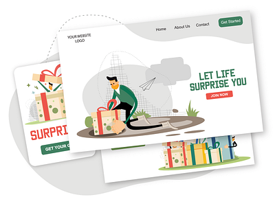 Let Life Surprise You.... ai character character design download flat gifts illustration modular pack presents screen svg ui vector web