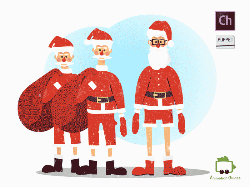 Santas are ready! ai animation character character animation character animator character design christmas download flat gifts holidays illustration motion capture puppet puppets santa snow vector winter