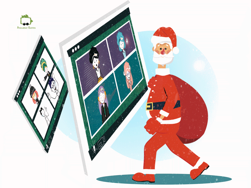 Santa Journey 2020 animation character character animation character animator character art character design digital download flat holidays illustration motion capture online puppet puppets santa clause vector winter zoom
