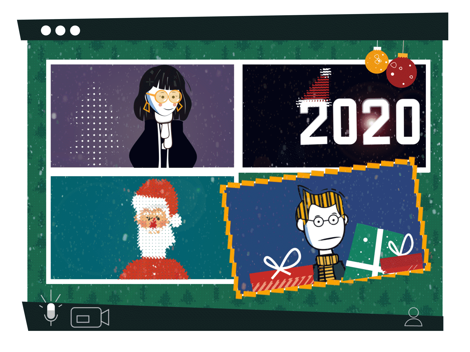 2020 Bye Bye 2020 2020 trend animation celebration character character animation character animator character design download end of year flat holidays illustration motion capture new year puppet puppets santa vector zoom