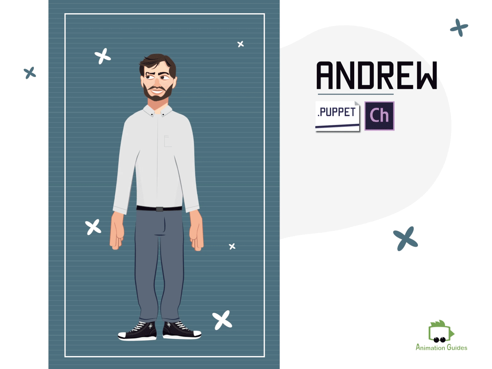 Andrew .ai .puppet adobe character animator animated animation character character animation character animator character art character design download flat guy illustration male male character man motion capture puppet puppets
