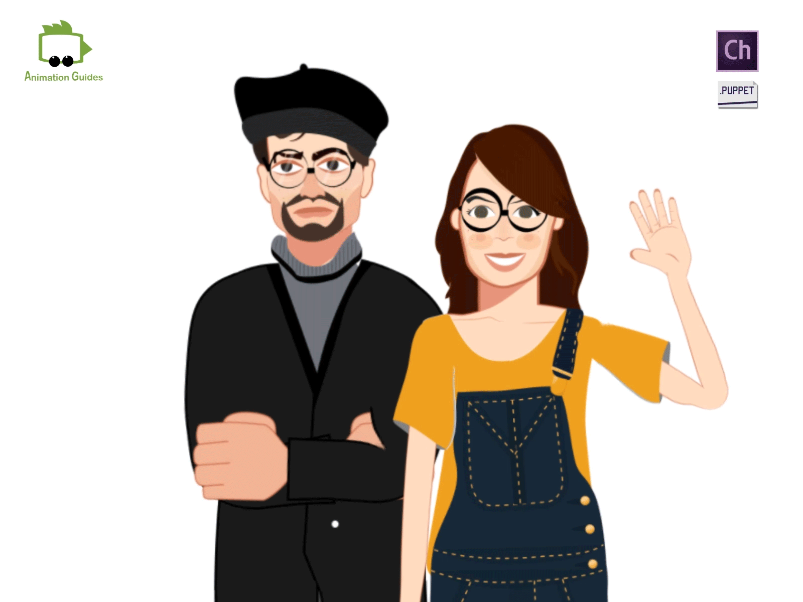 Andrew & Alex .ai adobe character animator animation animations character character animation character animator character design couple download female flat illustration illustrations male man and woman motion capture puppet puppets relationship