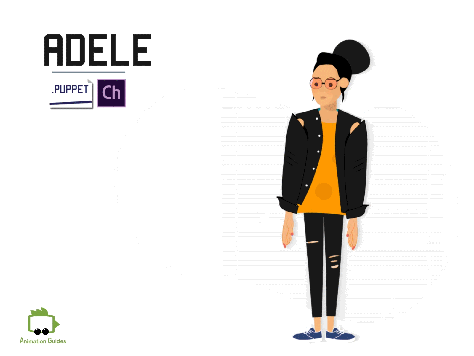 Meet Adele adobe character animator animation character character animation character animator character art character design download female female character flat illustration puppet vector