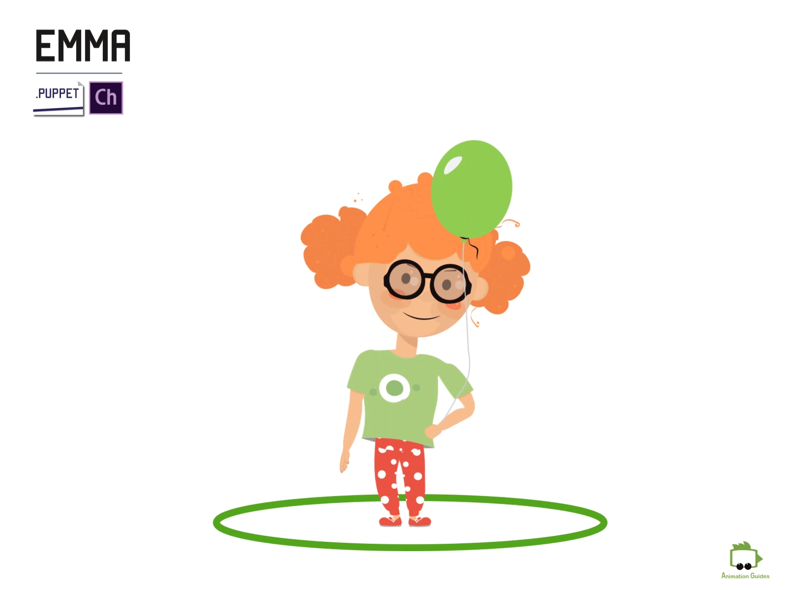 Emma and Her Balloon adobe character animator animated animation balloon cartoon character character animator character art character design child download flat girl illustration kid puppet vector