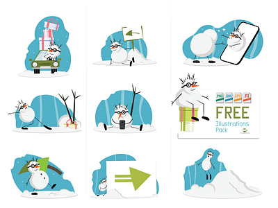 Mr. Snowman - Free Illustrations Pack