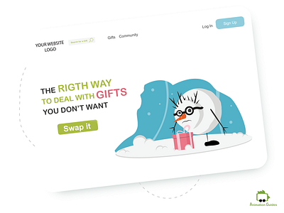 The right way to deal with gifts [Free Illustrations] download flat free freebie gifts holidays illustration illustrations snowman ui uiux vector web web ui winter