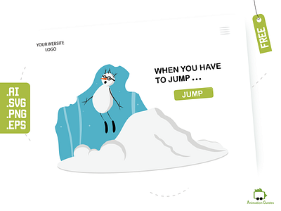When You have to Jump ... Jump.... [Free Download] ai download flat free freebie illustration illustrations jump snow snowman ui uiux vector web winter