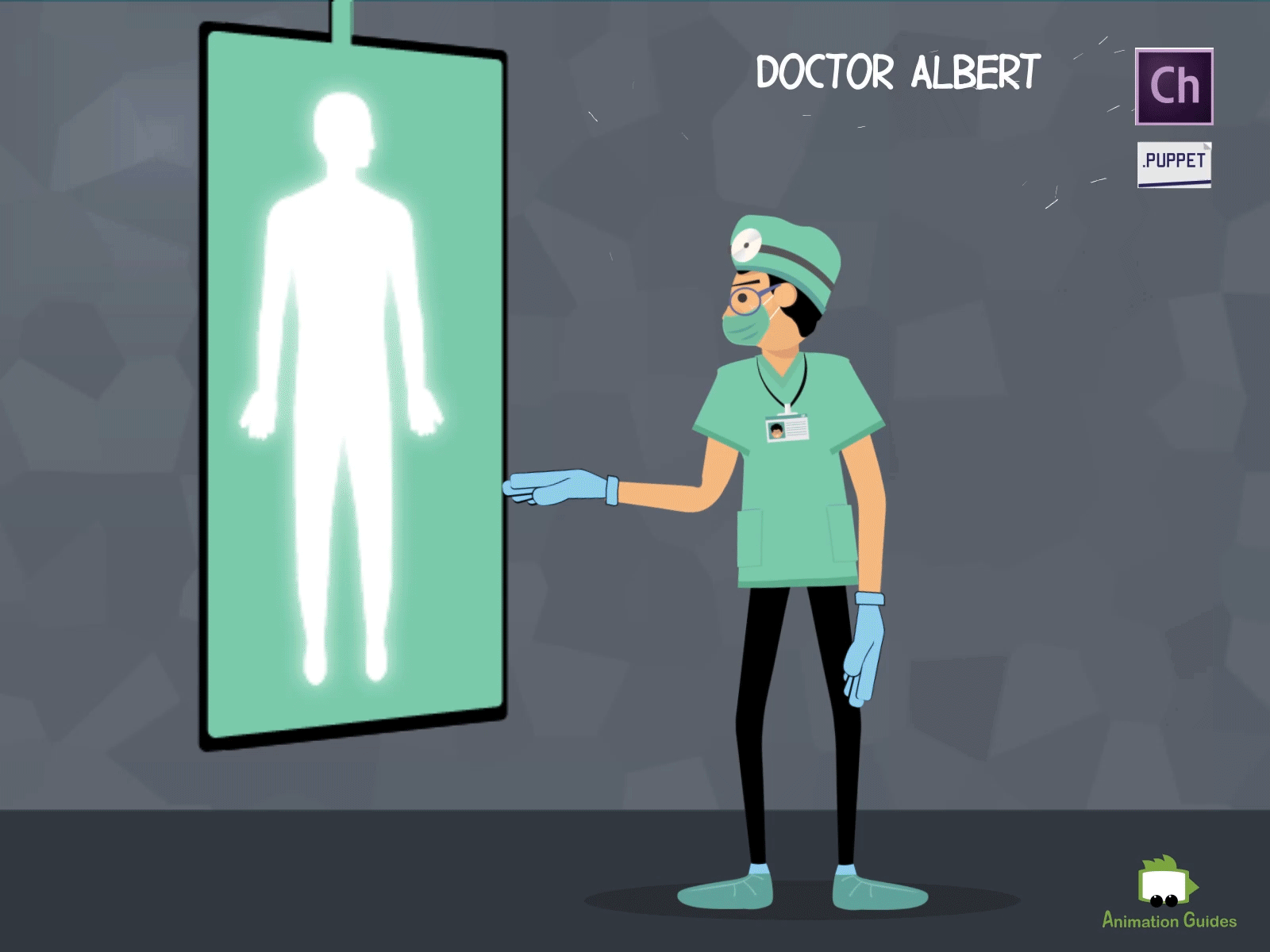 VR Doctor adobe character animator animated animation character character animator doctor download flat healthcare medical puppet vector virtual reality vr