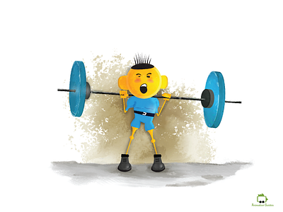 Nothing can hold you down... character character design childrens book childrens book illustration crypto cryptocoin illustration motivation weight lifting weights winner