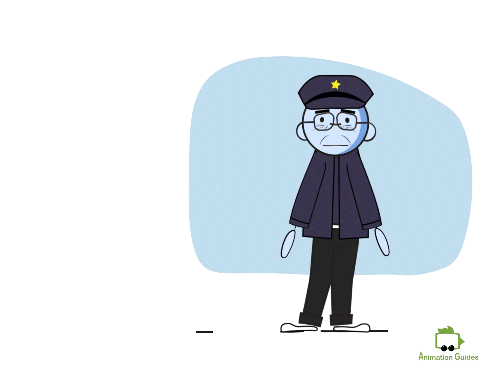 When Frank became a Police Officer.... 🚓 adobe character animator animated animation cartoon character character animator character design cuztomizable download flat illustration police police officer policeman puppet stick figure vector