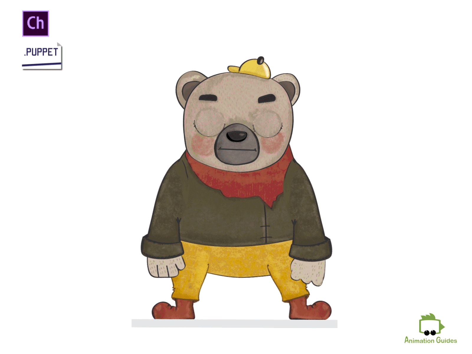 Hugs Time... 😍😍😍 adobe character animator animated animation bear cartoon character character animator character design download illustration procreate puppet