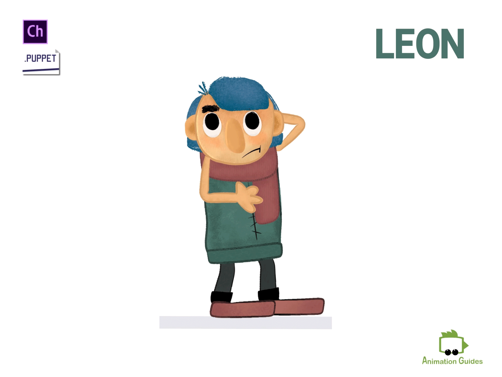 Leon is Hungry adobe character animator animated animation cartoon character character animator character design download free freebie illustration male motion capture puppet