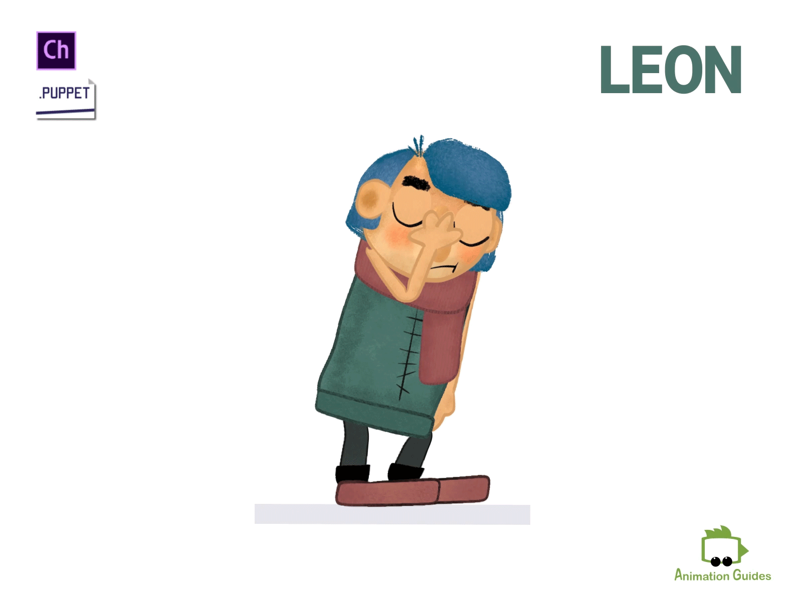 Sometimes Leon Cries.... .psd .puppet adobe character animator animated animation cartoon character character animator character design cry download emotion free freebie illustration puppet sad