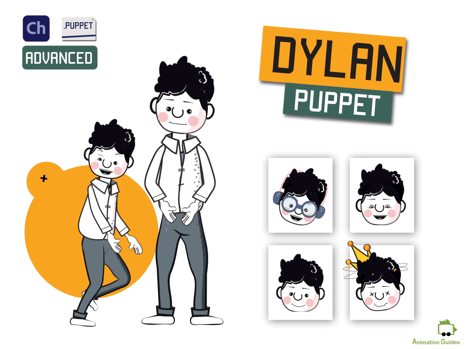 Meet Dylan ✋ adobe character animator animated animation cartoon character character animator character design download illustration male presentor puppet