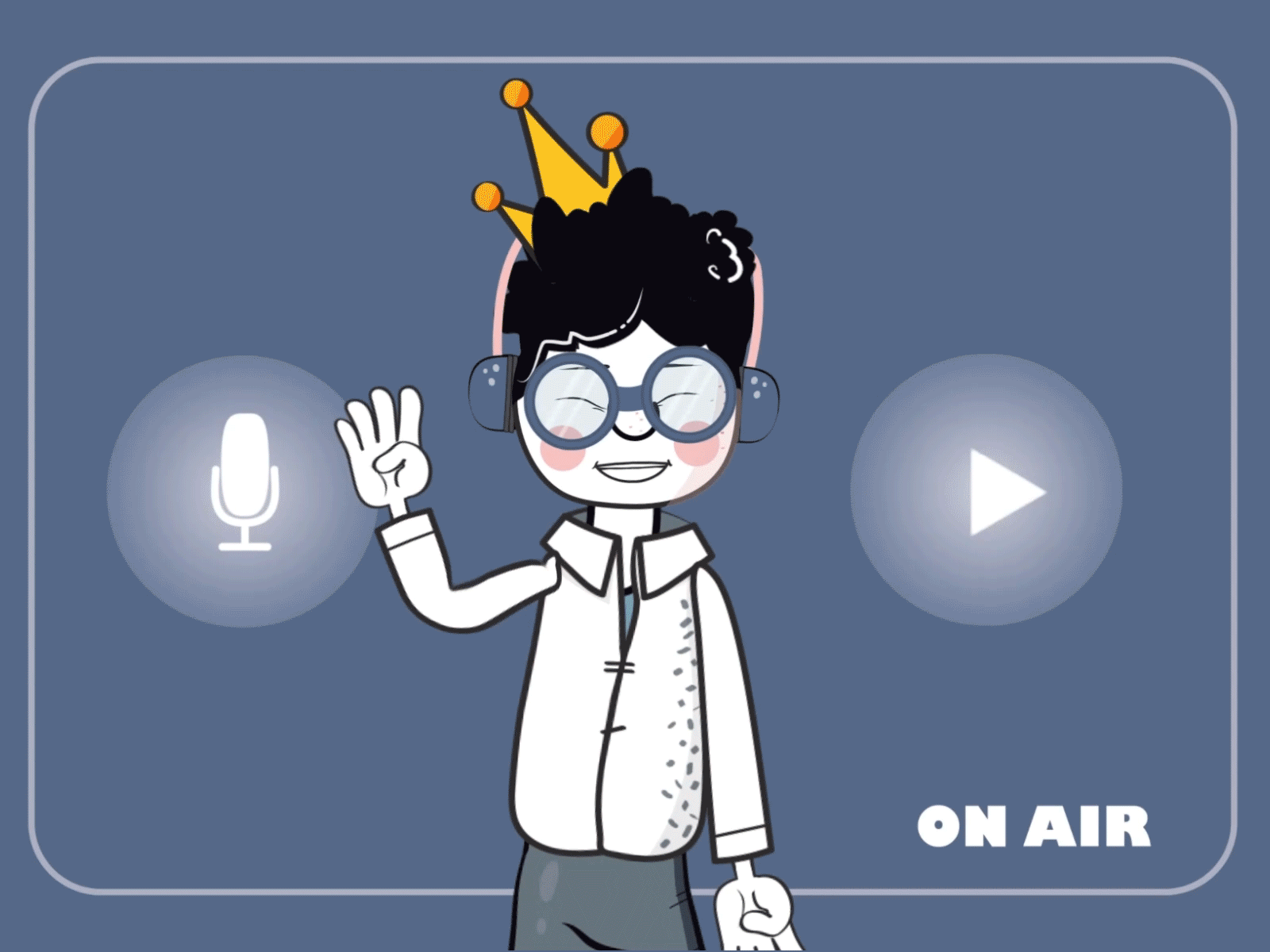 On Air... 👑 .puppet adobe character animator animated animation cartoon character character animator character design download illustration live male podcast puppet youtube