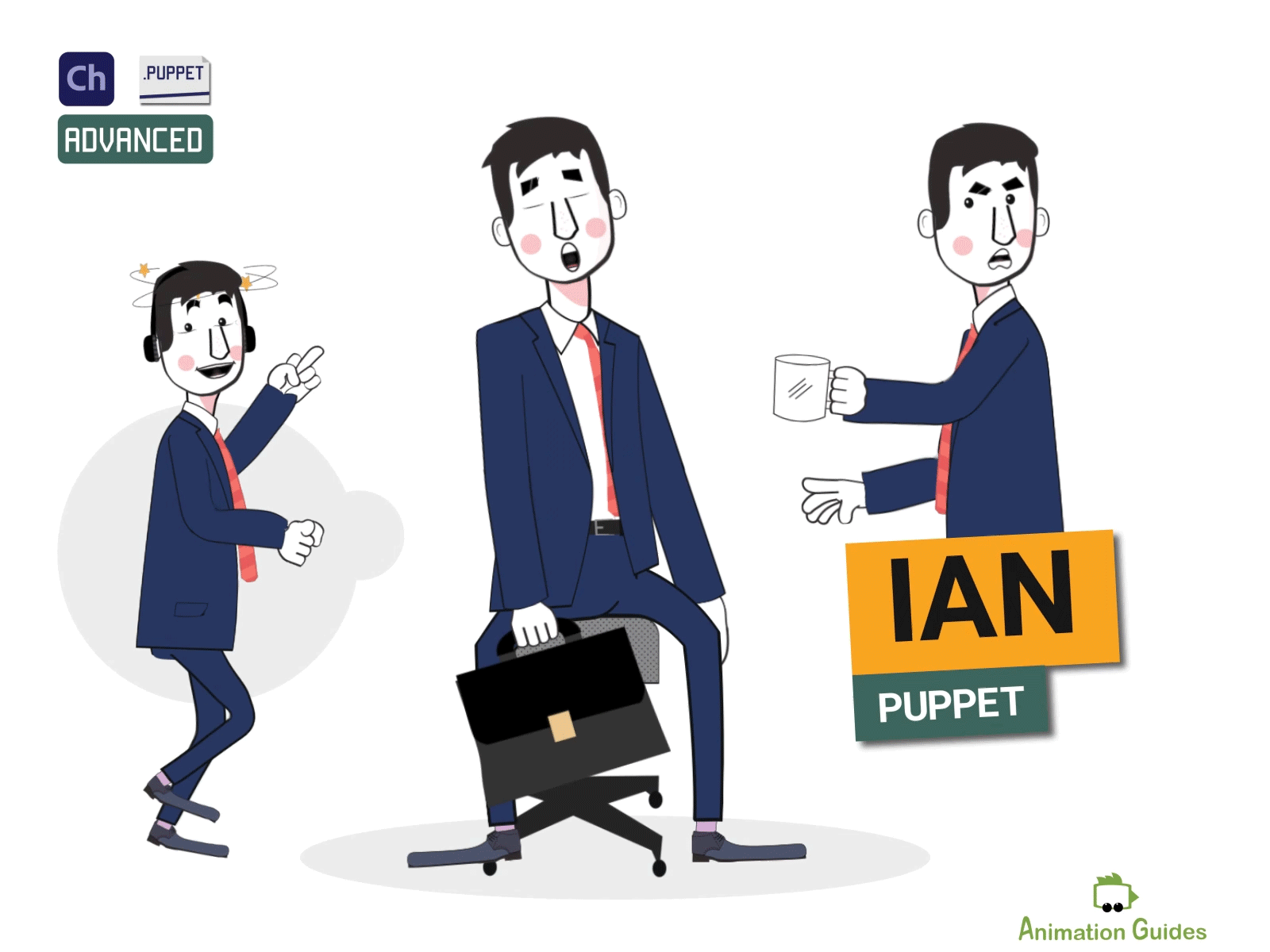 Ian here again... animated animation buisinessman cartoon character character animator character design confused download illustration male man puppet sit sleep vector walk