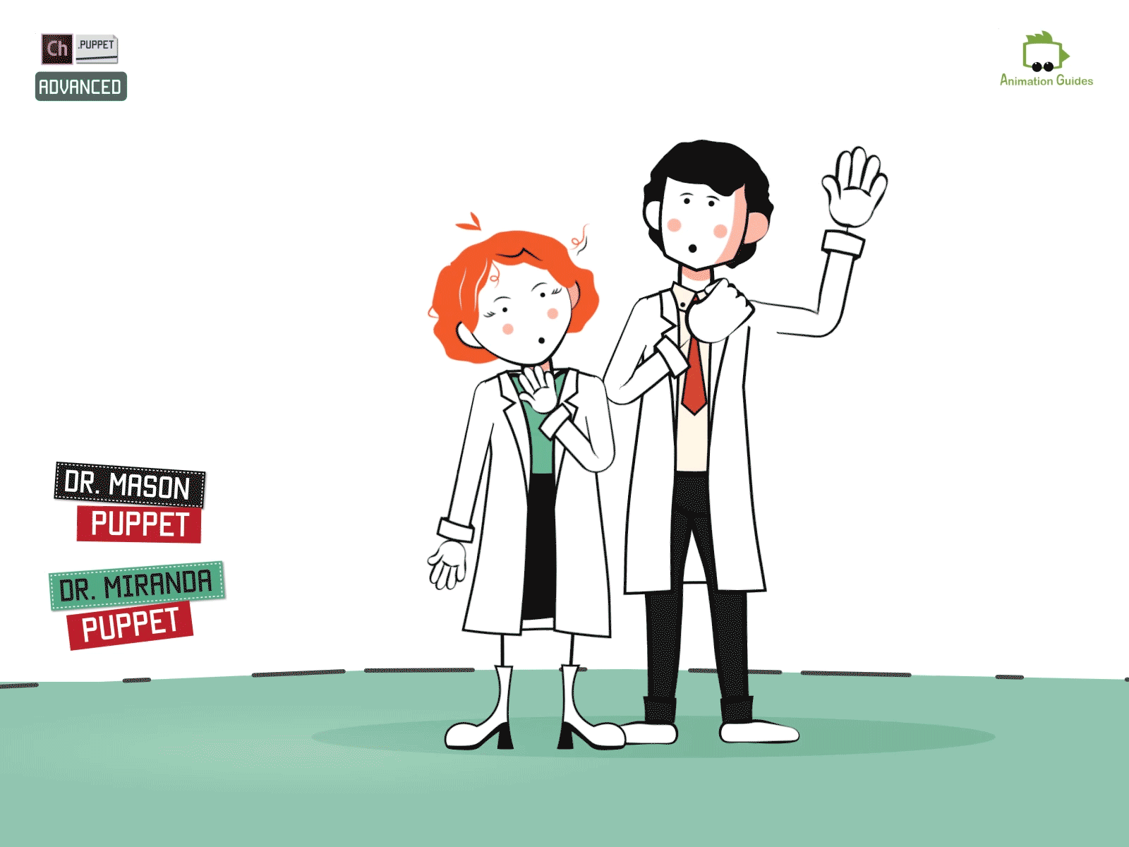 Dr. Mason and Dr. Miranda say Hi... ✋✋ adobe puppet animated animation character character animator character design doctor download medical puppet vector