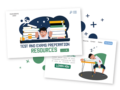 Student Jim Illustrations Pack [example screens] ai character download exams flat illustration learning pack student svg vector web