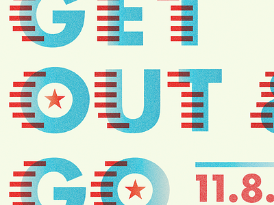 Go Vote 11/8/16 america red white and blue stars stripes typography usa vote