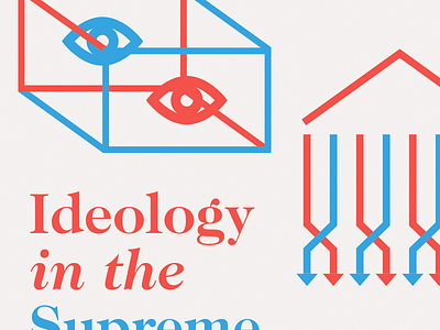 Ideology eye icon politics red white and blue vector