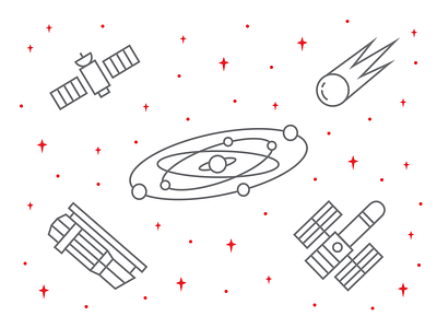 Space Icons icons planet space stars telescope universe vector