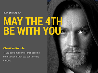 May the 4th be with you! jedi may the 4th obi wan kenobi poster star wars typography