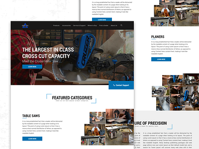 Delta Homepage Redesign Concept clean homepage landing page miter saw sales page tools ui ux web web design website