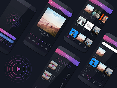 Music Player UI Design app design flat illustration minimal ui ux