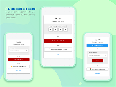 PIN and Tag based Login system bridge design ecommerce flat design pin ui ui ux ui design user experience ux user interface ux webapp design webapps website design