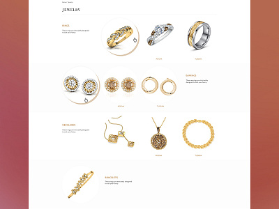 Concept Jewery Category Landing Page diamond e commerce ecommerce ethnic jewellery gold jewellery retail user interface