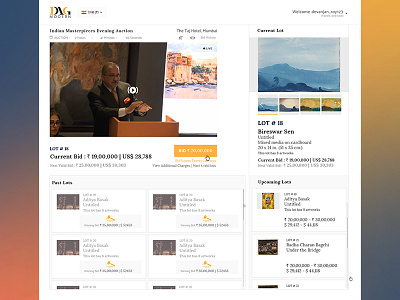 Dag Modern Auction Live Screen art auction auction live screen user experience user interaction